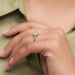 [18K Yellow Gold Three Stone Lab Diamond Engagement Ring]-[Ouros Jewels]
