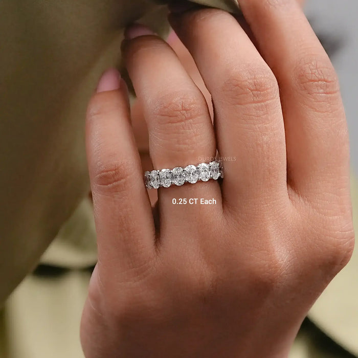 0.25 CT Oval Cut Lab Grown Diamond Eternity Band Rings
