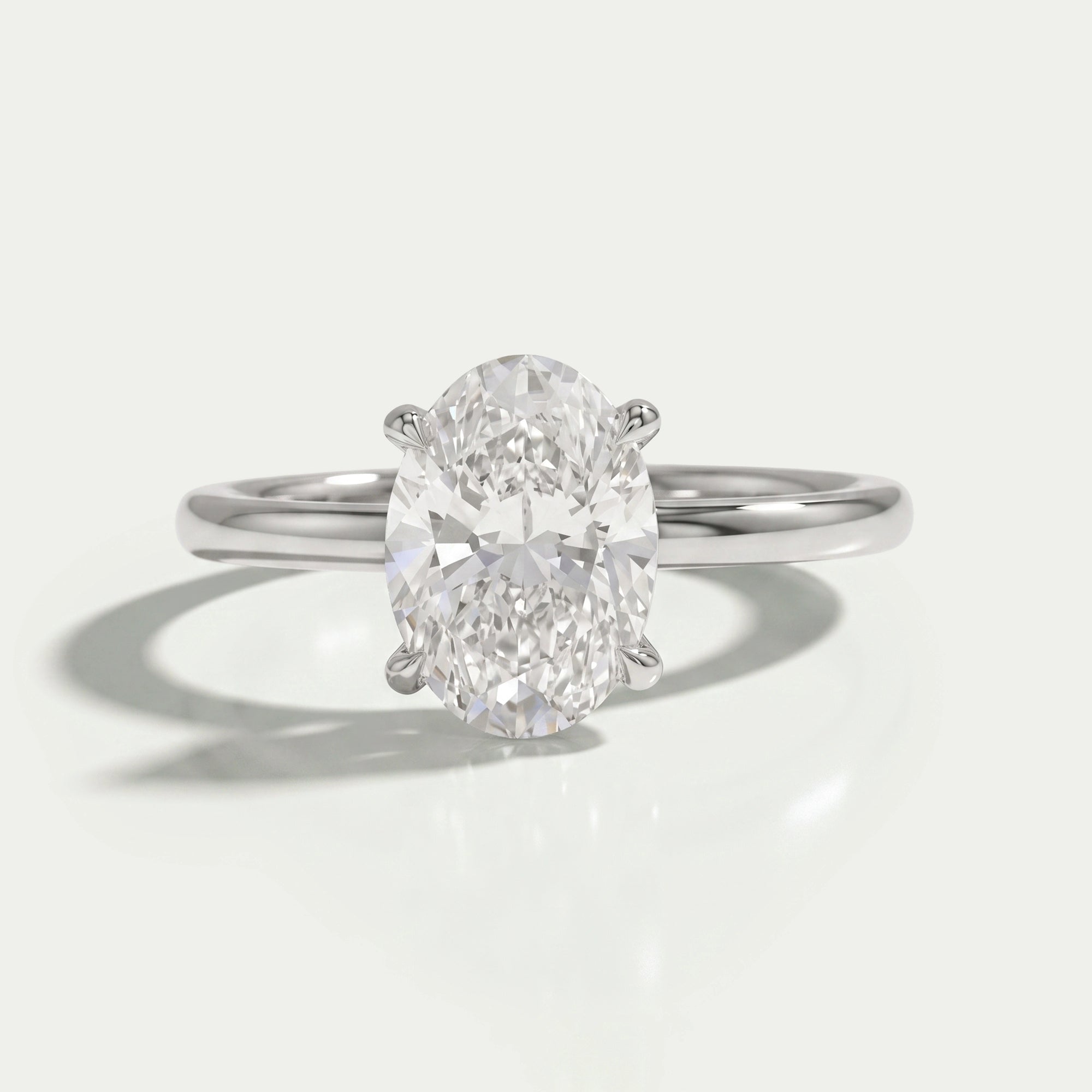IGI Certified Oval Cut Solitaire Engagement Ring Ring