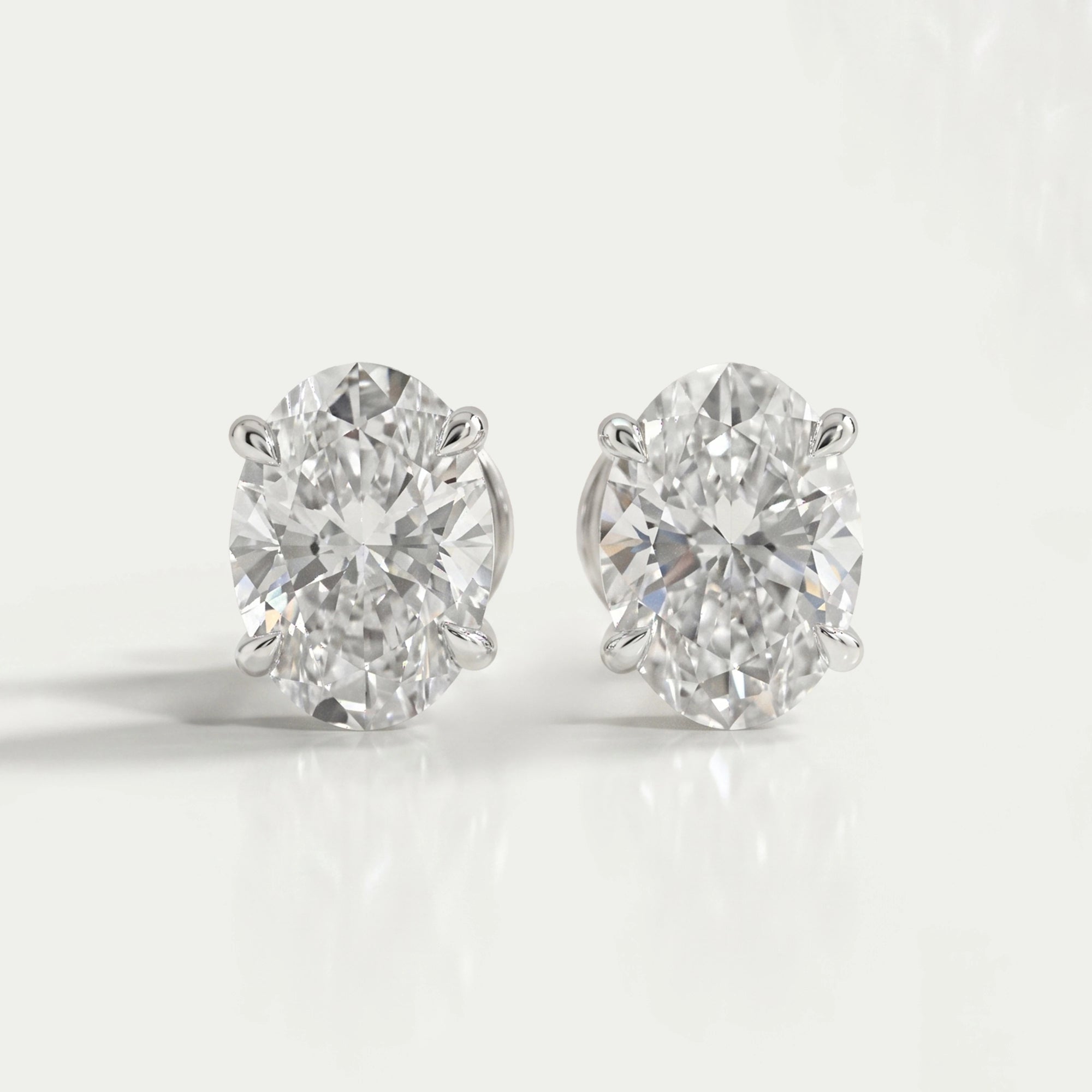 Oval Cut Lab Grown Diamond Stud Earrings