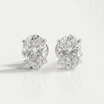 Oval Cut Lab Grown Diamond Stud Earrings