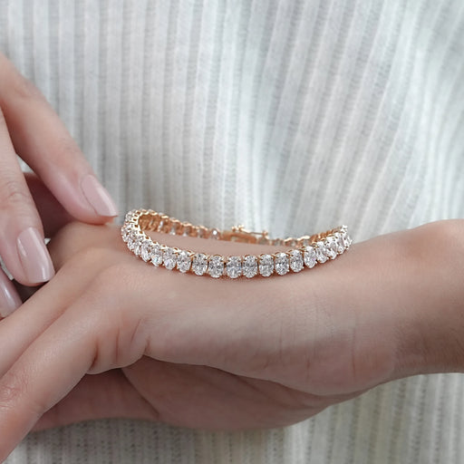 Oval Cut Lab Diamond Tennis Bracelet