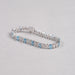 Alternating Blue Oval & Round Diamond Tennis Bracelet Bracelet