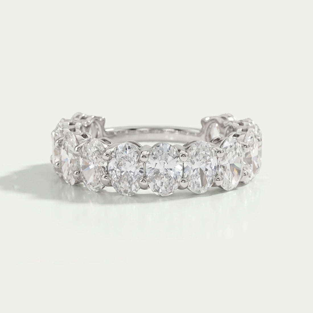 Brilliant Oval Cut Lab Diamond Eternity Wedding Band Rings