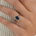 Sapphire Oval Gemstone Halo Engagement Ring Ring