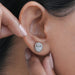 Oval Lab Diamond Halo Stud Earrings Earring