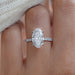 Oval Cut Solitaire Diamond With Accents Engagement Ring Rings
