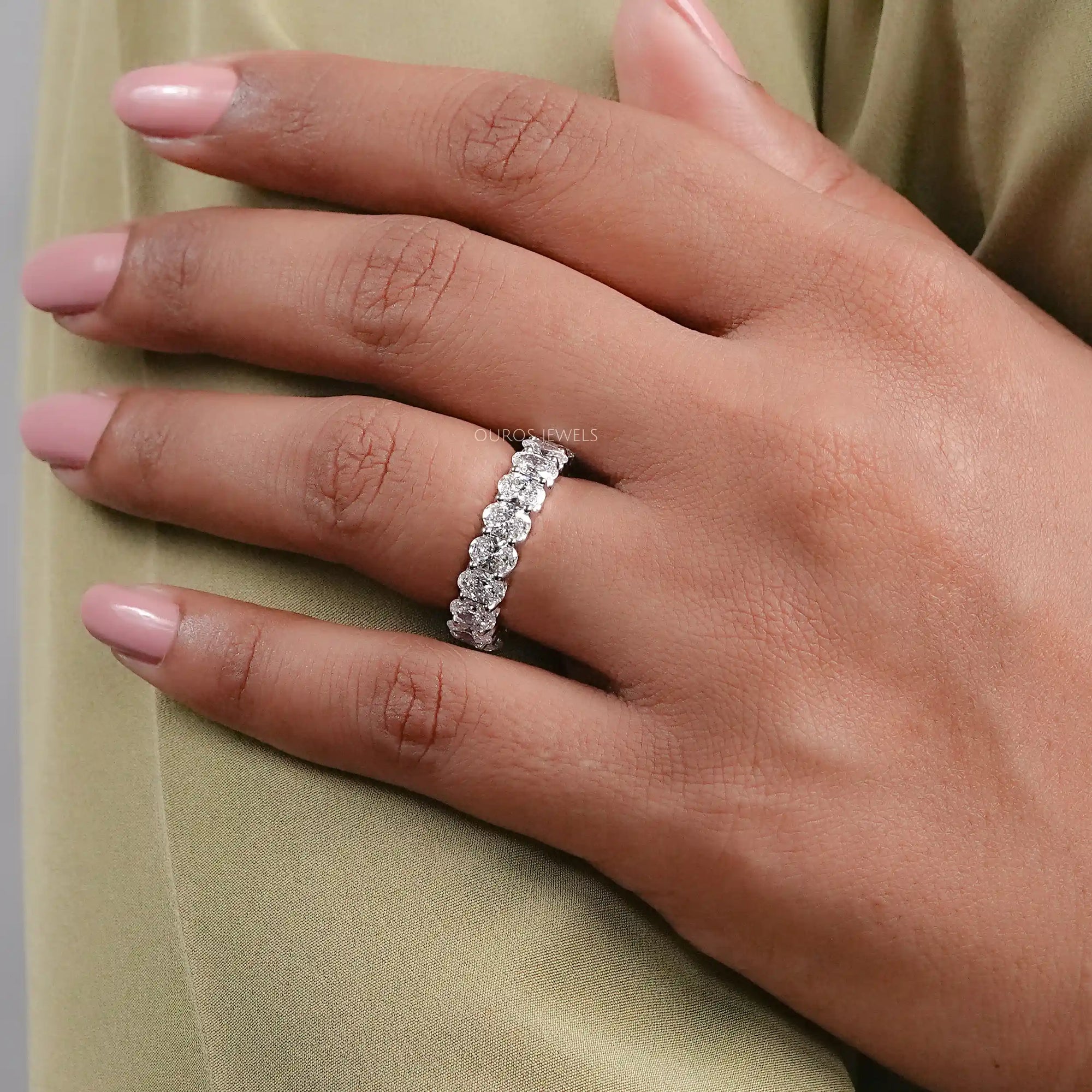 0.25 CT Oval Cut Lab Grown Diamond Eternity Band Rings