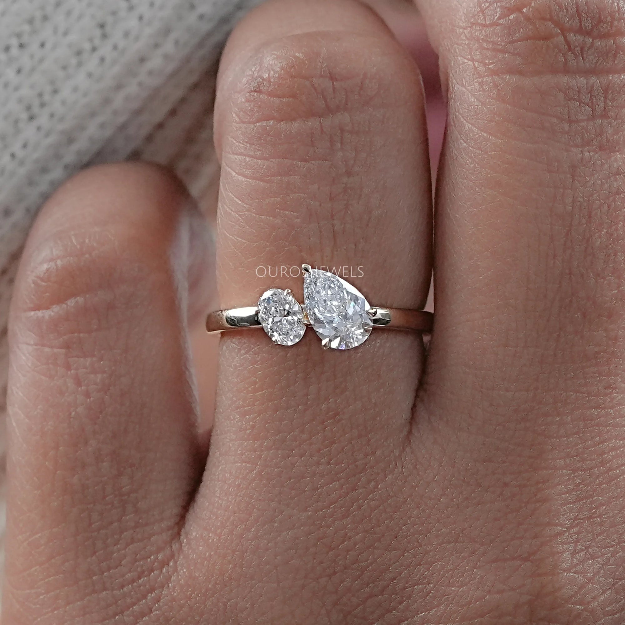 Oval And Pear Lab Diamond Toi Et Moi Ring Ring