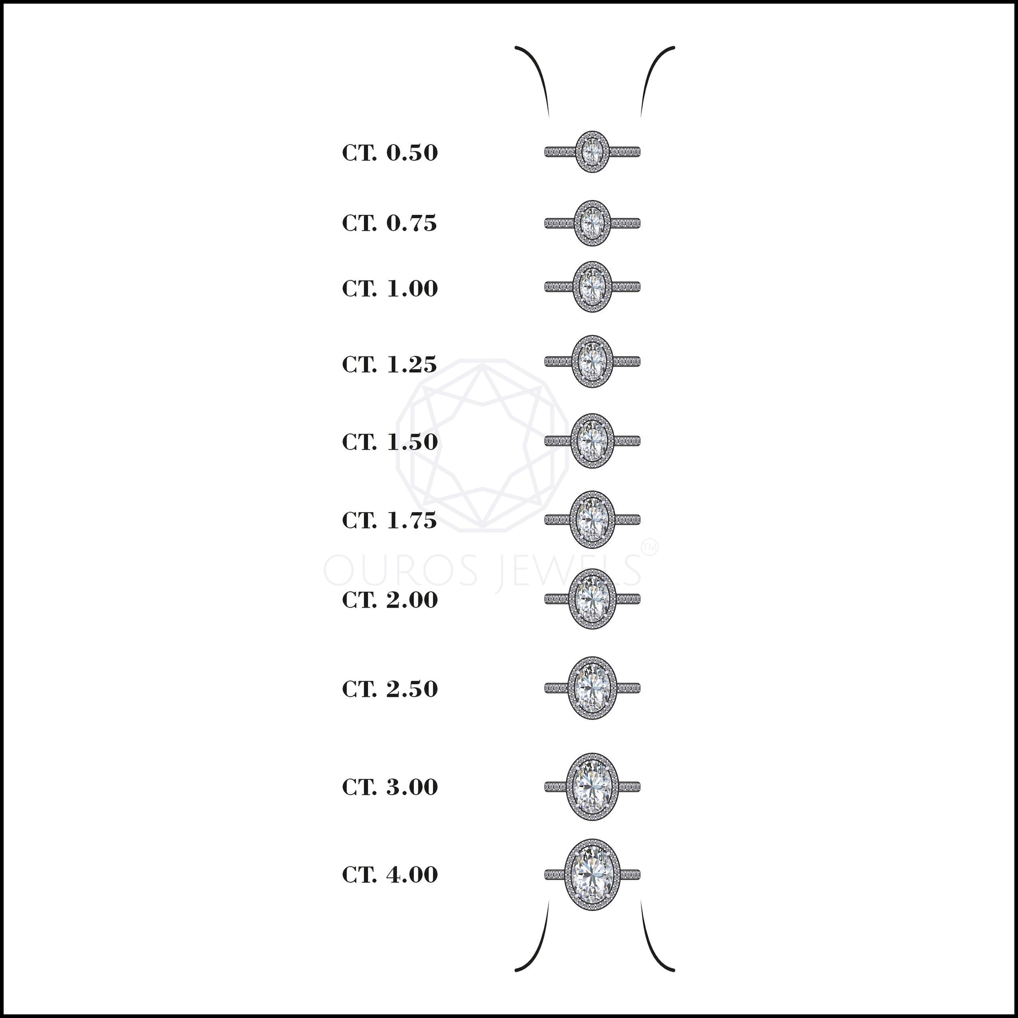 Oval Cut Halo Accent Diamond Engagement Ring Ring