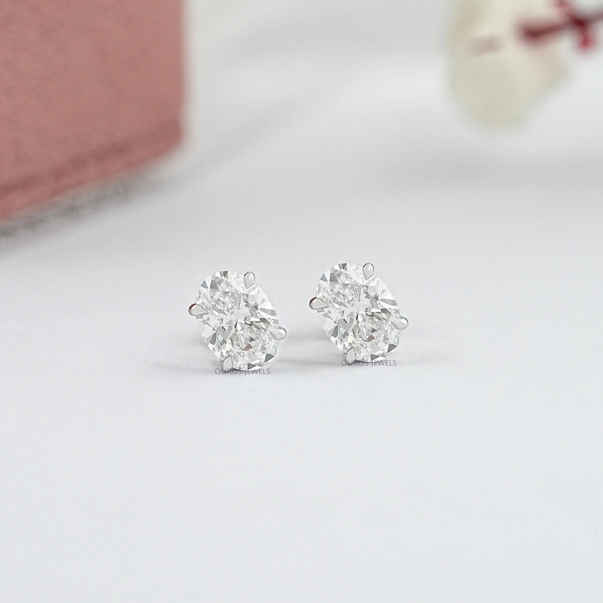 Oval Cut Lab Grown Diamond Stud Earrings Earring