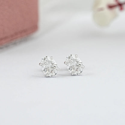 Oval Cut Lab Grown Diamond Stud Earrings Earring