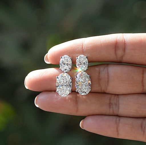 Margot Robbie Annual Oval Lab Diamond Earrings Earrings