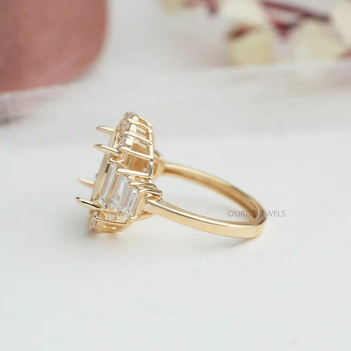 [Side View of Oval Shape Semi Mount Ring]-[Ouros Jewels]