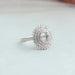Oval Cut Semi Mount Cluster Diamond Engagement Ring Ring