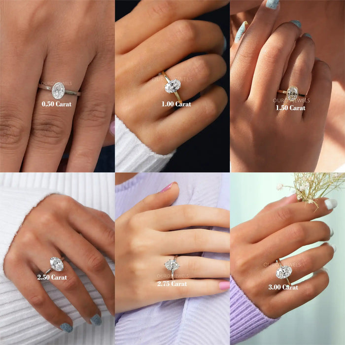 2 Carat Oval Moissanite Diamond Engagement Ring - Shraddha Shree Gems
