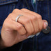 [A Women wearing Oval Diamond Bezel Set Wedding Ring]-[Ouros Jewels]