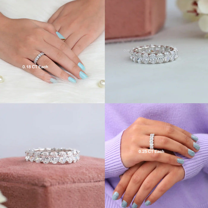 [Collage of Oval Cut Diamond Wedding Ring]-[Ouros Jewels]