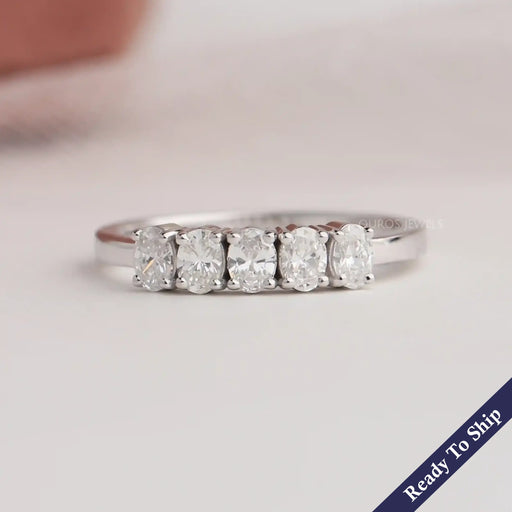Five Stone Oval Diamond Wedding Ring