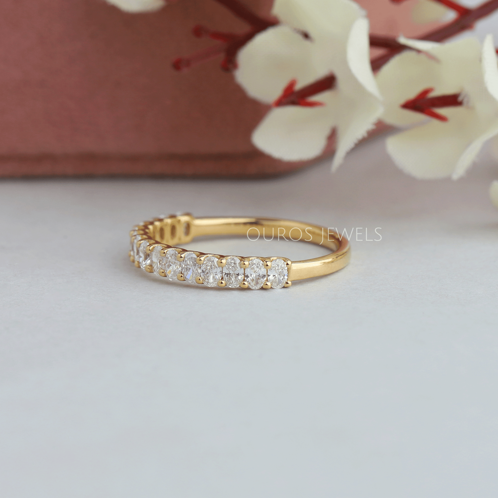 Oval Cut Lab Diamond Anniversary Band Ring