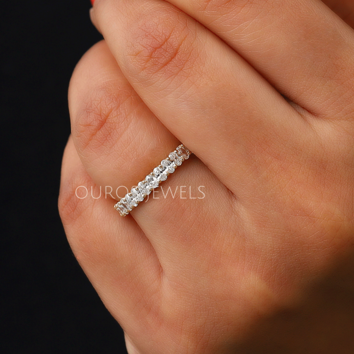 Oval Cut Lab Diamond Anniversary Band Ring