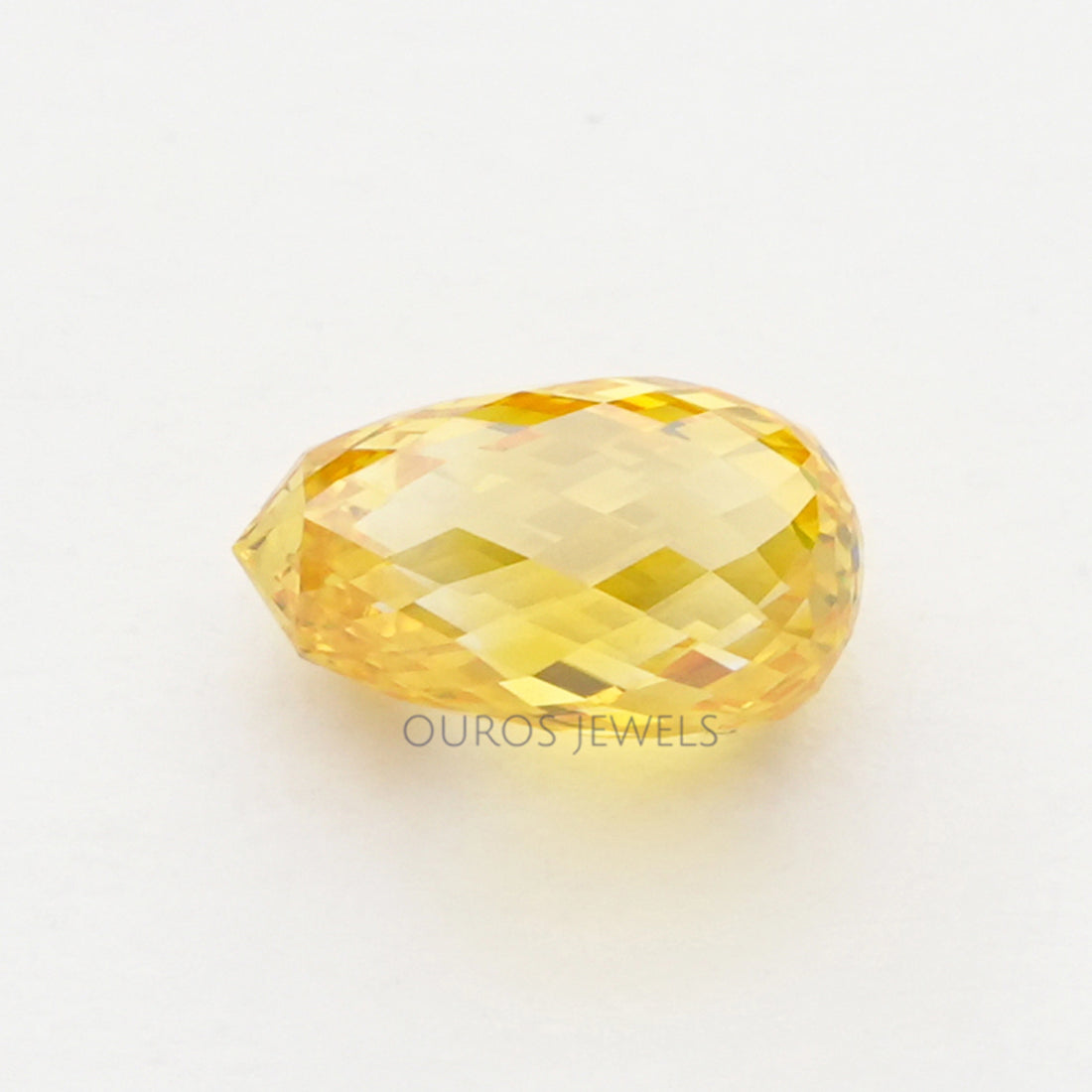 1.80 Carat Yellow Briolette Cut Lab Grown Diamond
