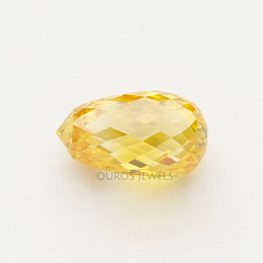 Yellow Briolette Cut Lab Grown Diamond