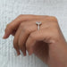 [A Women wearing Round Lab Diamond Engagement Ring]-[Ouros Jewels]
