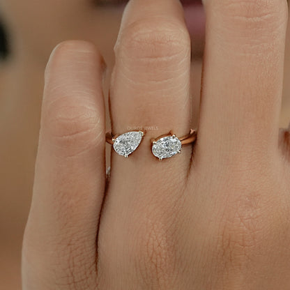 Pear And Oval Diamond Toi Et Moi Engagement Ring