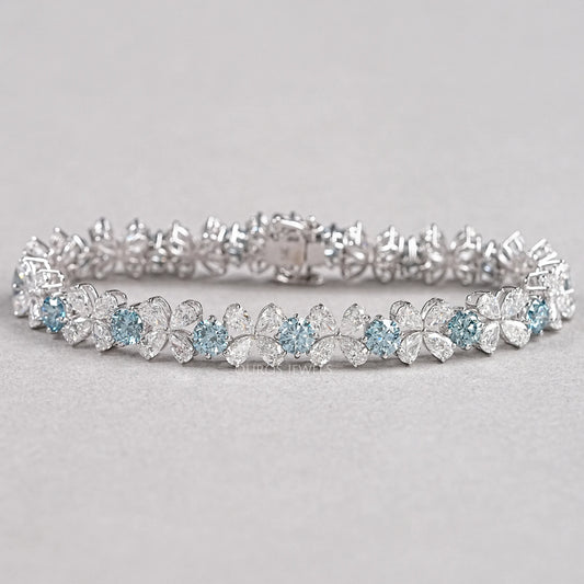 Pear-Shaped Flower Diamond Bracelet Bracelet