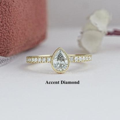 Bezel Set Lab Diamond Solitaire With Accent Ring Accent Diamond Ring Ring