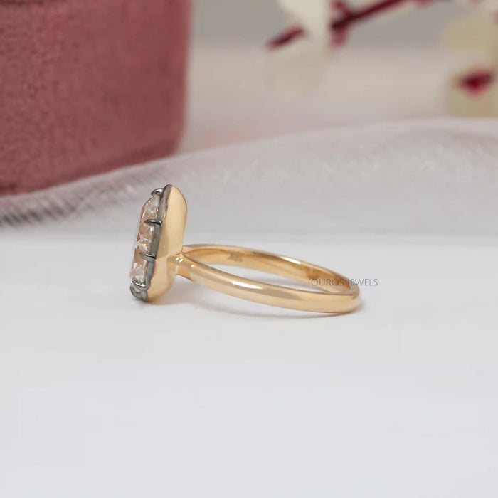[Lab Created Yellow Gold Pear Diamond Ring]-[Ouros Jewels]