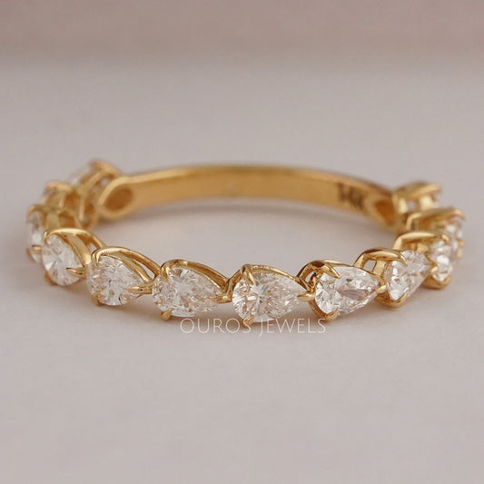 Pear Cut Lab Grown Diamond Half Eternity Band
