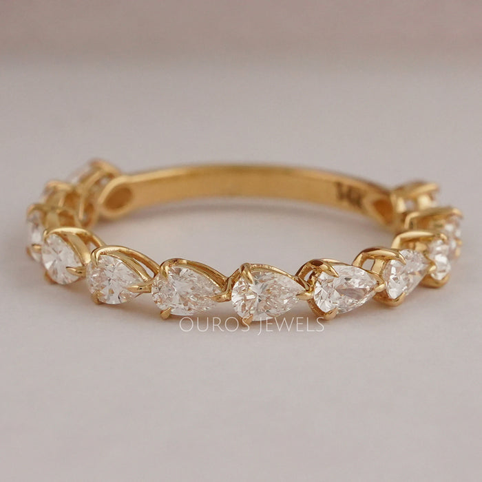 Pear Cut Lab Grown Diamond Half Eternity Band