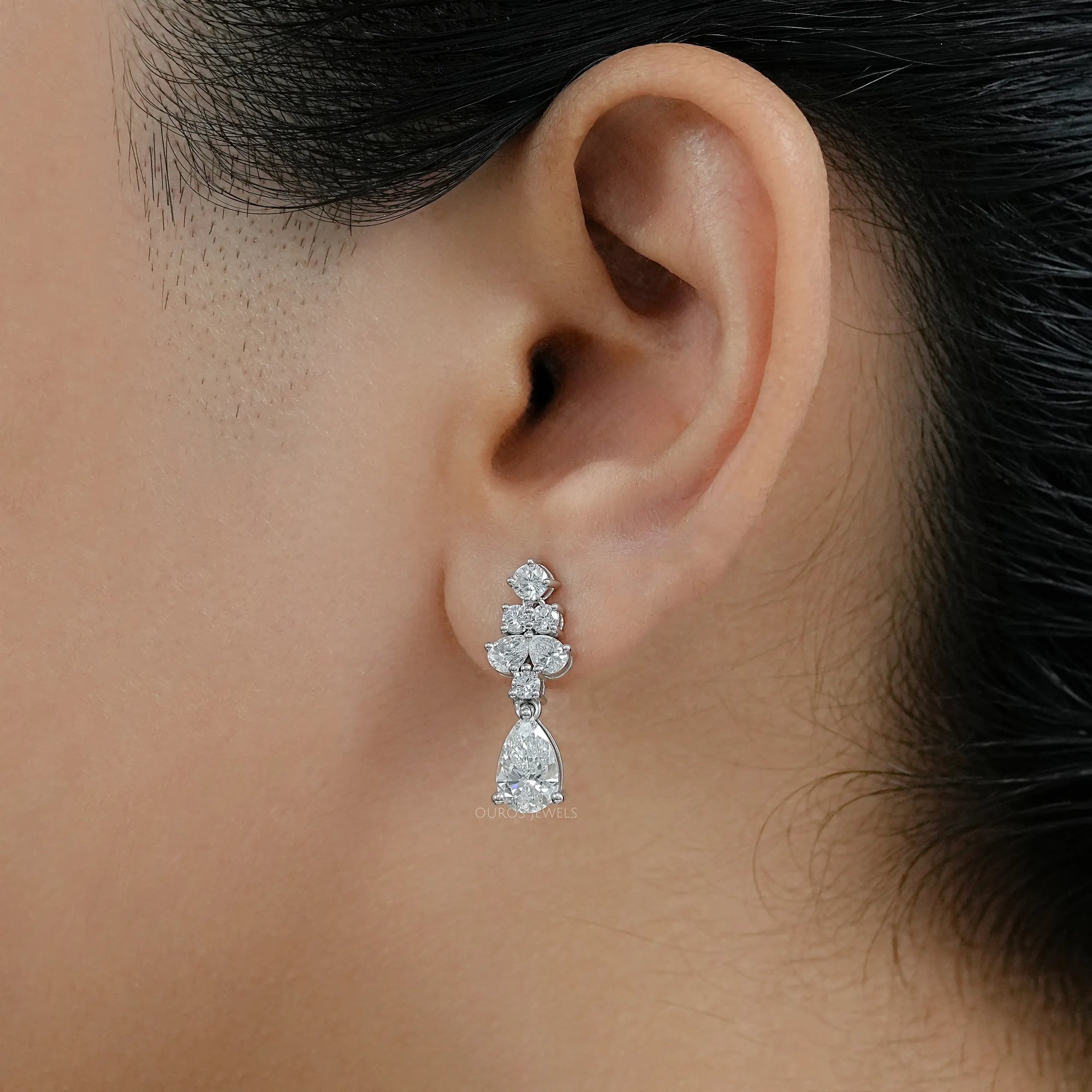 Pear Lab Grown Diamond Drop Earrings