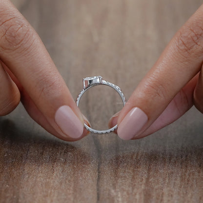 Pear Cut Lab Diamond Spiral Anniversary Ring Rings