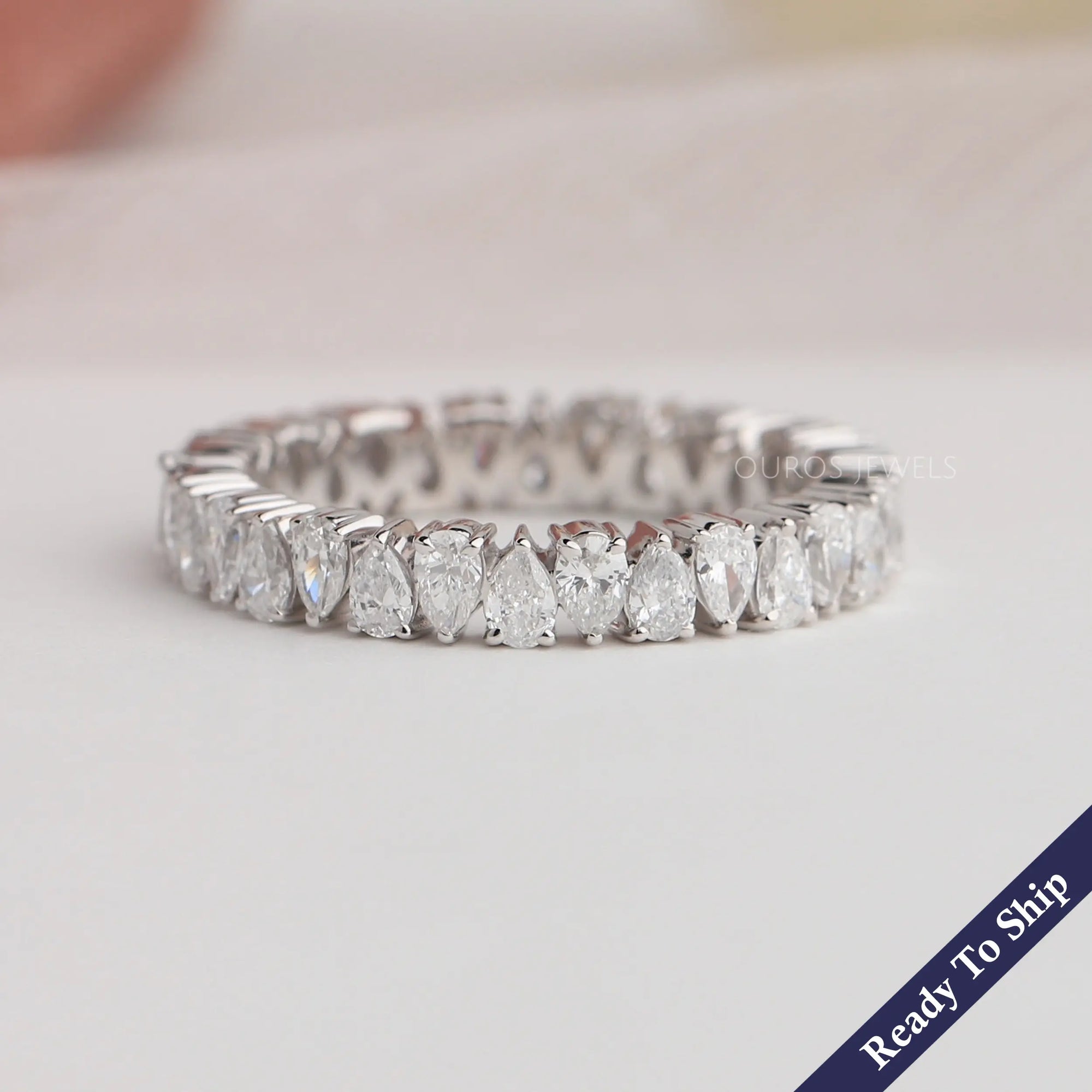 Pear Cut Full Eternity Wedding Band