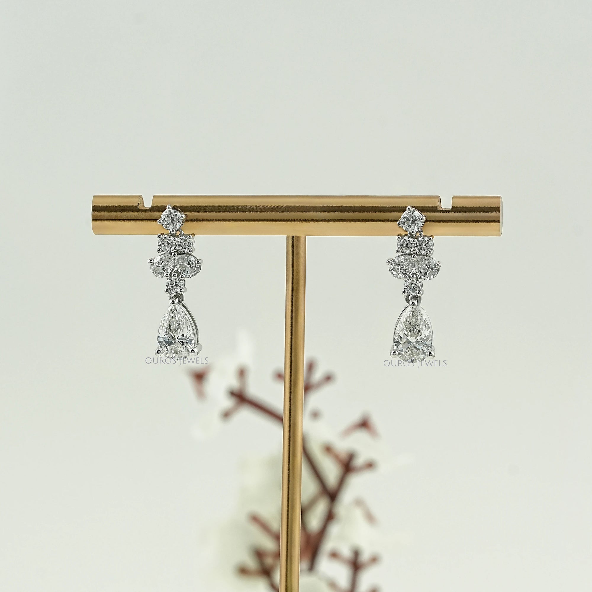 Pear Lab Grown Diamond Drop Earrings
