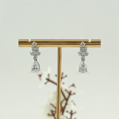 Pear Lab Grown Diamond Drop Earrings