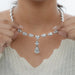 Pear And Heart Lab Diamond Lariat Drop Necklace