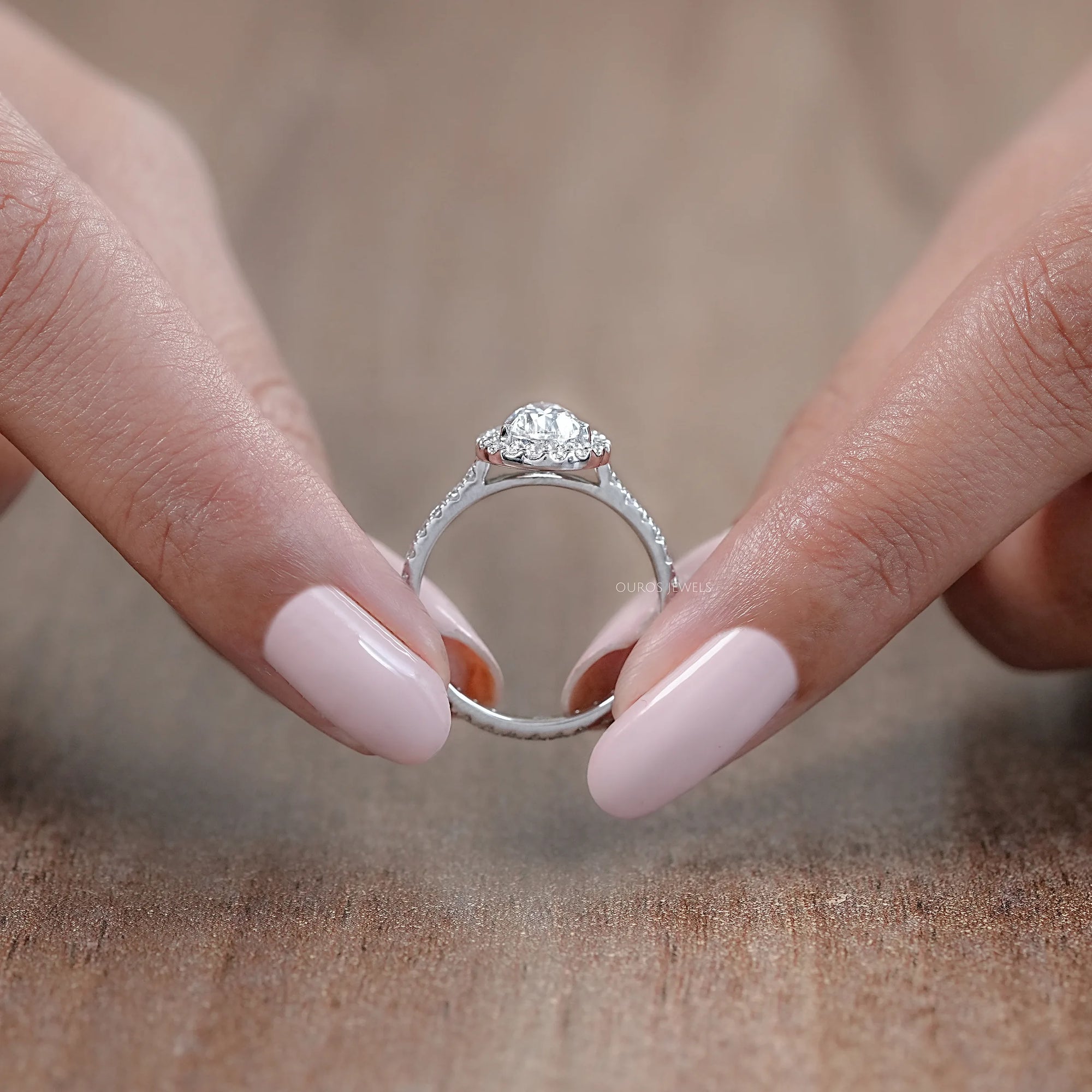 Pear Lab Diamond Halo Eternity Wedding Ring Ring