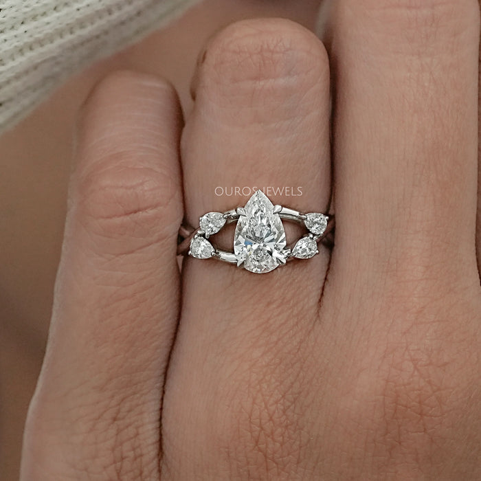 Infinity Pear Lab Diamond Engagement Ring Ring