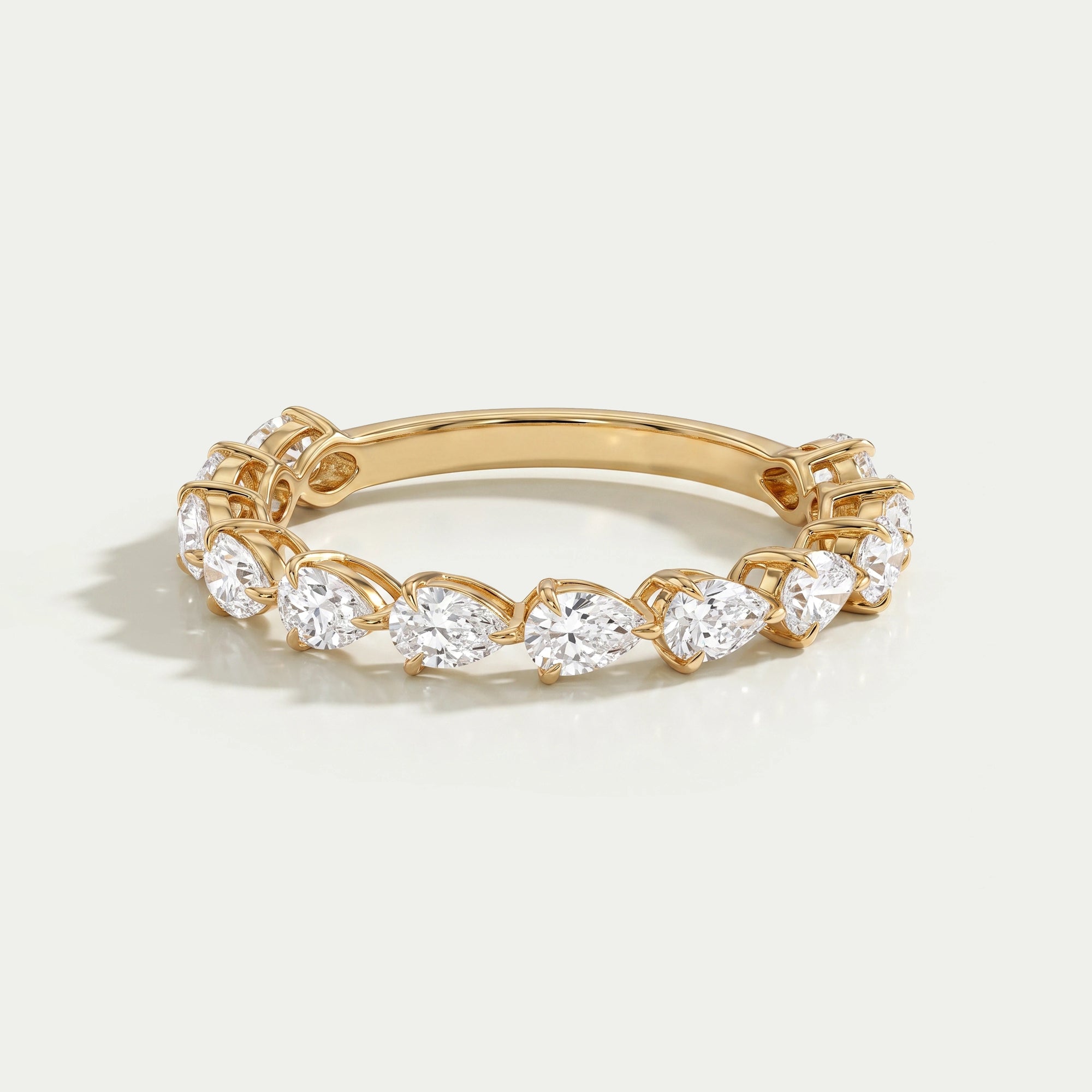 Pear Cut Lab Grown Diamond Half Eternity Band