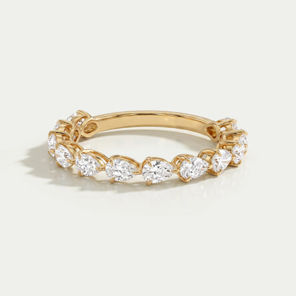 Pear Cut Lab Grown Diamond Half Eternity Band