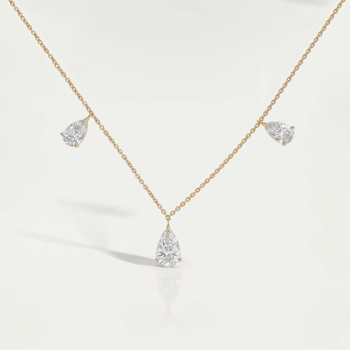 Pear Lab Grown Diamond Station Style Necklace Necklaces