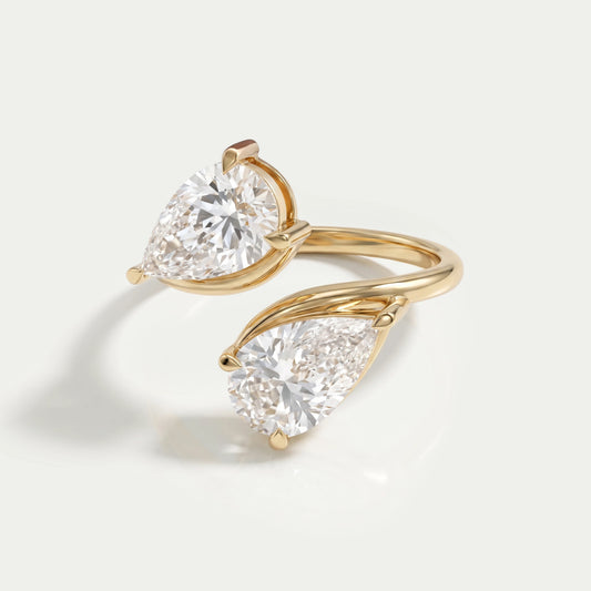 Pear Lab Diamond Toi Et Moi Engagement Ring