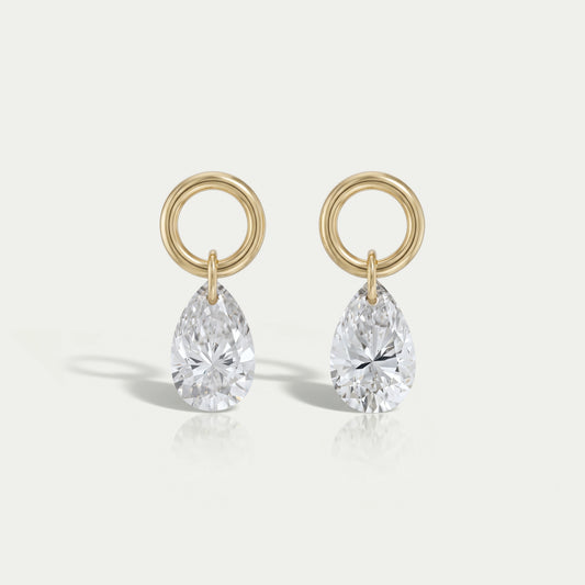 Pear Lab Diamond Drill Charm Earring