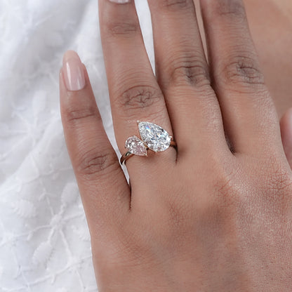 Pear Dual Lab-Grown Diamond Engagement Ring Ring