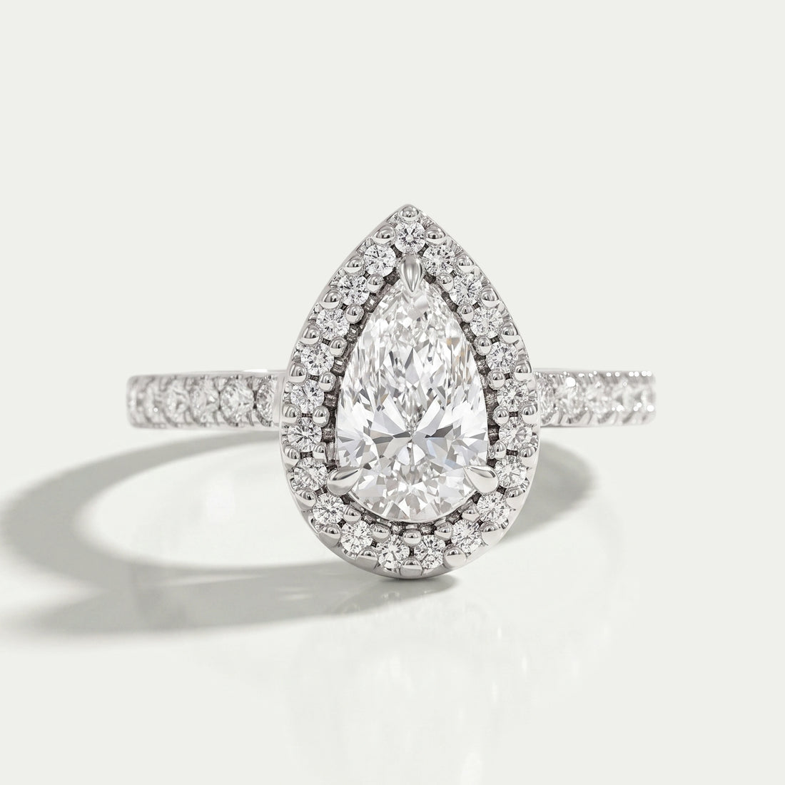Pear Lab Diamond Halo Eternity Wedding Ring Ring