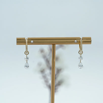 Pear And Round Cut Charm Dangle Hoop Earrings Earring